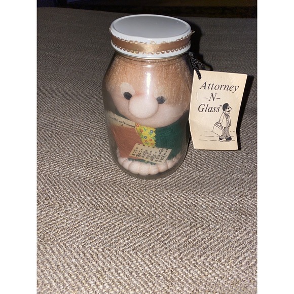 Diane Gifts Other - Vintage Attorney N Glass Diane Gifts Inc Attorney in a Jar Plush Gift 1980s Read